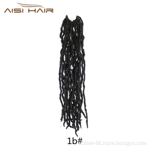 Aisi Hair Crochet Braids 18'' Most Natural Faux Locs Crochet Braid Premium Fiber Synthetic Hair African Roots Hair Extensions
